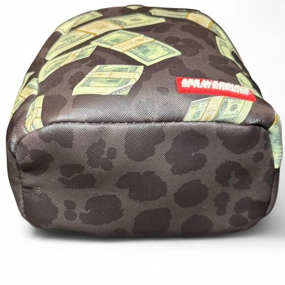 Sprayground Women's Money on Black Leopard Print Limited Edition Mini Backpack - Picture 8 of 8